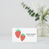 フレッシュフルーツ：いちご図解入りの、写真付きの 名刺 (スタンド正面)