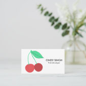 フレッシュフルーツ：さくらんぼ 図解入りの、写真付きの 名刺 (スタンド正面)
