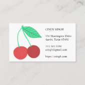 フレッシュフルーツ：さくらんぼ 図解入りの、写真付きの 名刺 (裏面)