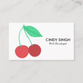 フレッシュフルーツ：さくらんぼ 図解入りの、写真付きの 名刺 (正面)