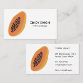 フレッシュフルーツ：パパ図解入りの、写真付きのヤ 名刺 (正面/裏面)