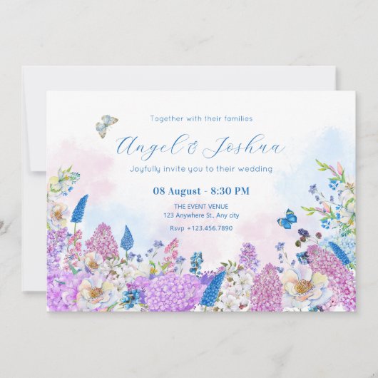 フレッシュフローラサマー結婚開花 招待状 (正面)