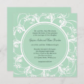フレッシュフローラ結婚式招待状インミントグリーン 招待状 (正面/裏面)