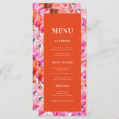 フレッシュブライトピンクレッドポピーフローラ結婚開花 メニュー (正面/裏面)