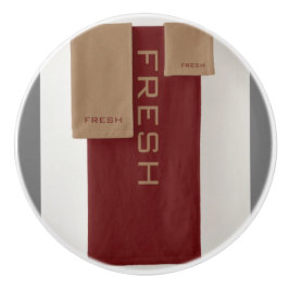 フレッシュブラウンベージュラウンド セラミックノブ