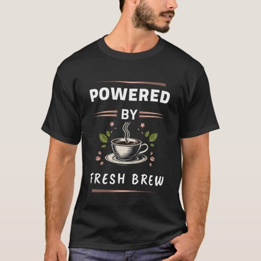 フレッシュブリュコーヒーの力で動くデザイン Tシャツ (正面)