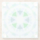 フレッシュブルーかわいらしグリーンスタードーパミンデコールキッチュ ガラスコースター (裏面)