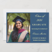 フレッシュブルーイエローエレガントフォト招待状 招待状 (正面)