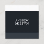 フレッシュブルーカッコいいホワイトコンサルタストライプント スクエア名刺 (正面)