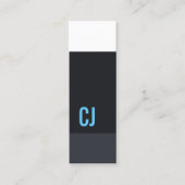 フレッシュブルーカッコいいホワイトズストライプモノグラムコンサルタント スキニー名刺 (正面)