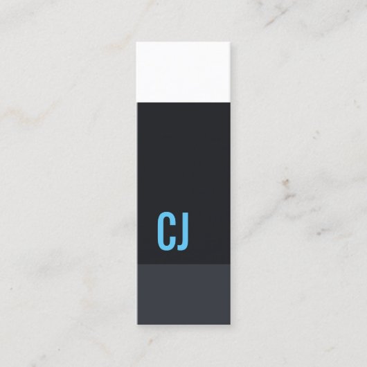 フレッシュブルーカッコいいホワイトズストライプモノグラムコンサルタント スキニー名刺 (正面)