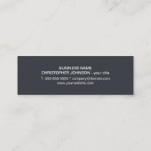 フレッシュブルーカッコいいホワイトズストライプモノグラムコンサルタント スキニー名刺 (裏面)