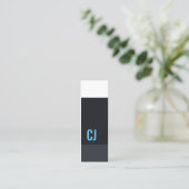 フレッシュブルーカッコいいホワイトズストライプモノグラムコンサルタント スキニー名刺 (スタンド正面)