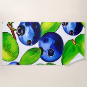 フレッシュブルーベリーアート ビーチタオル (正面)