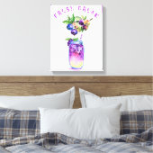 フレッシュブルーベリージュースカッコいいドリンク – サマーカクテル キャンバスプリント (インサイチュ (寝室))