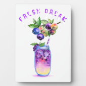 フレッシュブルーベリージュースカッコいいドリンク – サマーカクテル フォトプラーク (正面)