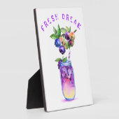 フレッシュブルーベリージュースカッコいいドリンク – サマーカクテル フォトプラーク (側面)