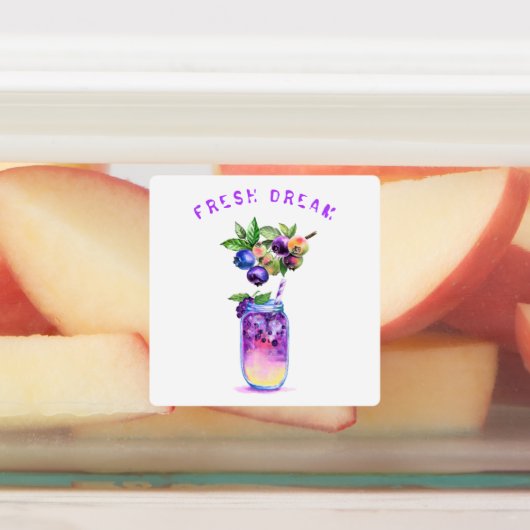 フレッシュブルーベリージュースカッコいいドリンク – サマーカクテル ラベル (貼付)