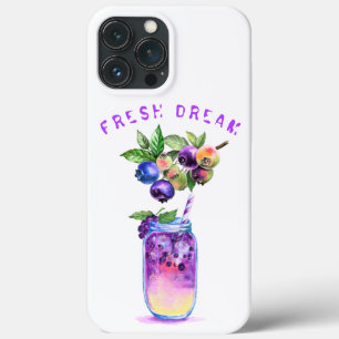 フレッシュブルーベリージュースカッコいいドリンクiPadケース iPhone 13 Pro Maxケース
