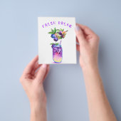 フレッシュブルーベリージュース クールドリンク - サマーカクテル チラシ (手)