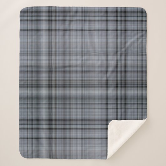 フレッシュブルーベリーネイビーブループレイド シェルパブランケット (正面)