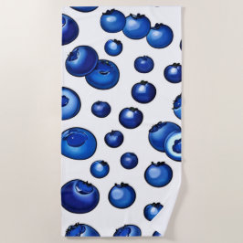 フレッシュブルーベリーパターン ビーチタオル
