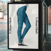 フレッシュブルー海コーグパターン レギンス