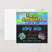 フレッシュプリンス90年代ポータブルラジオ 2025年卒業クラス 招待状 (正面/裏面)