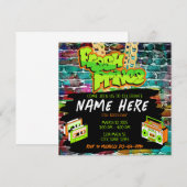 フレッシュプリンス90sブームボックスグリーンオレンジ誕生日 招待状 (正面/裏面)