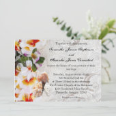 フレッシュプルメリアオーキッドレイビーチ結婚式招待状 招待状 (スタンド正面)