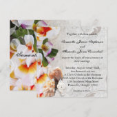 フレッシュプルメリアオーキッドレイ ビーチウェディング招待状 招待状 (正面/裏面)