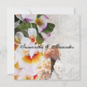 フレッシュプルメリアオーキッドレイ ビーチウェディング招待状 招待状 (裏面)