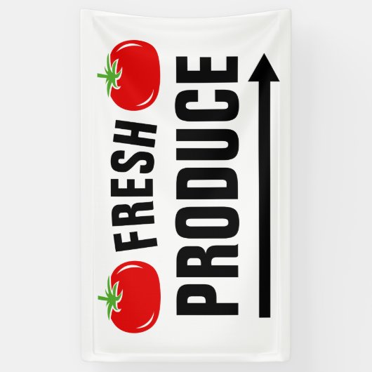 フレッシュプロデュースファーマーズマーケットトマトサインバナー 横断幕 (縦)