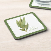 フレッシュベイ葉懸命プラスチックコースター+文字グリーン コースター (左側)