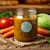 フレッシュベジタブルガーデンメドレー&蝶ティール(緑がかった色) ラウンドシール