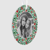 フレッシュベリーズウォーターカラークリスマスホリデーフォト オーナメント (正面)