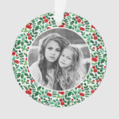 フレッシュベリーズウォーターカラークリスマスホリデーフォト オーナメント (正面)