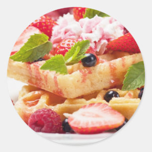フレッシュベリーフルーツのワッフルケーキ ラウンドシール