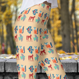 フレッシュホワイトシャンパンノルディックパターン レギンス