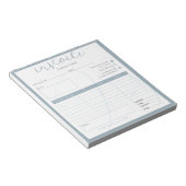 フレッシュボホブルー簡単スモールビジネスインボイス ノートパッド (アングル)