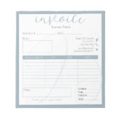 フレッシュボホブルー簡単スモールビジネスインボイス ノートパッド (正面)