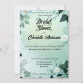 フレッシュミントアンドホワイトデイジーブライダルシャワー 招待状 (正面)