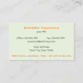 フレッシュメタルジオメトリ任意の文字と色 名刺 (裏面)