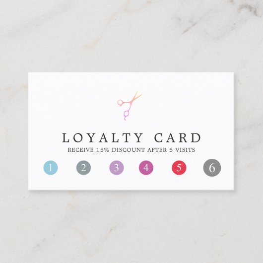 フレッシュモダンシザーヘアカラフルスタイリストロイヤリティ ロイヤリティカード (正面)