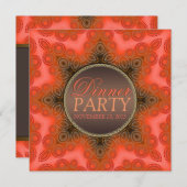 フレッシュモダンスターディナーパーティの招待状 招待状 (正面/裏面)