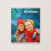 フレッシュモダンパーソナライズされたデザイン赤いハート ジグソーパズル (縦)