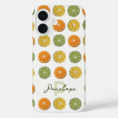 フレッシュモダンミニマルクロシェ柑橘系スライス名 Case-Mate iPhoneケース (裏面)