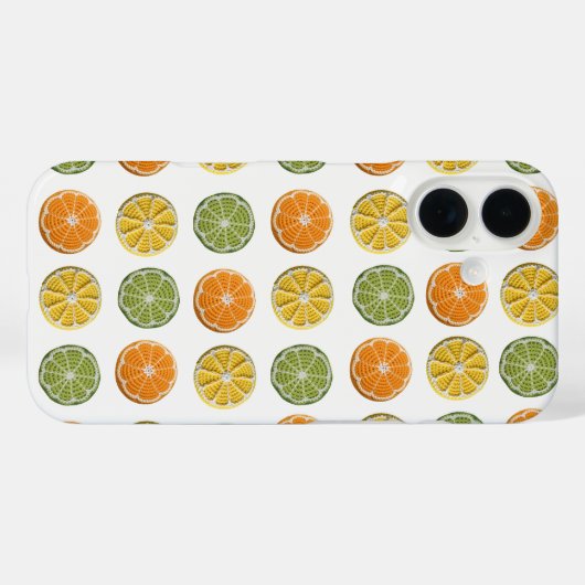 フレッシュモダンミニマルクロシェ柑橘類スライスのパターン Case-Mate iPhoneケース (裏面 (横))