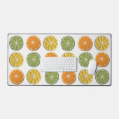 フレッシュモダンミニマルクロシェ柑橘類スライス デスクマット (キーボード&マウス)