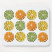 フレッシュモダンミニマルクロシェ柑橘類スライス マウスパッド (正面)